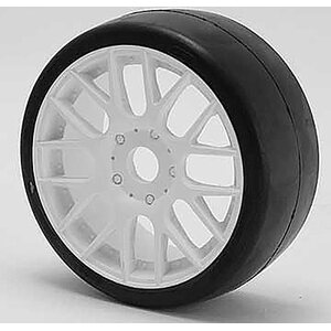 Sweep Sweep 1:8 GT-R2 Pro compound slick pre-glued tires 55deg with EVO16 White wheels pair (Double stage inserts)