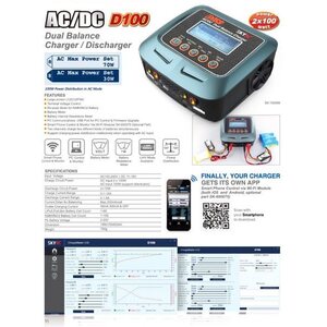 SkyRc SkyRC Charger D100 AC/DC DUO Li-Po 1-6s 2x100W