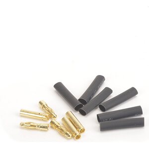 Core RC CR765 4.0mm Gold Banana Bullets M/F 3prs + Shrink Tube