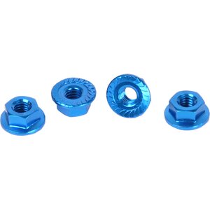 Core RC CR035 CORE RC - Serrated Alloy M4 Nuts; Blue  pk 4