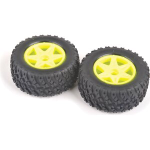 Core RC CRA162 Spider Rear Tyre & Wheel Set - Yellow