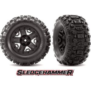 Traxxas Tires &amp; Wheels Sledgehammer Black 2.8 4WD (2) 6792