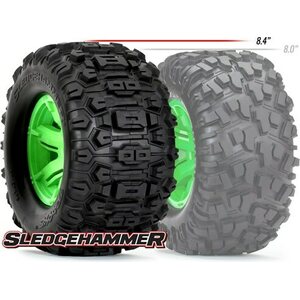 Traxxas Tires &amp; Wheels Sledgehammer/X-Maxx Green (2) 7774G
