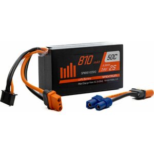 Spektrum 7.4V 810mAh 2S 50C LiPo Battery: IC2 SPMX8102SH2