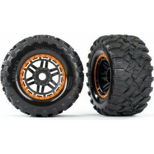 Traxxas 8972T Tires & Wheels Maxx/Black/Orange (17mm) 2,8" TSM (2)