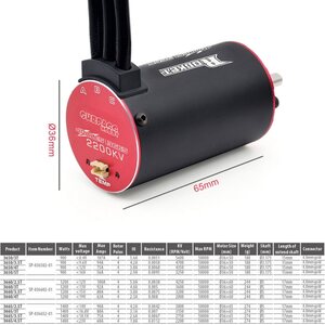 Surpass Hobby Combo Brushless Rocket V2 3665 (3150KV motor/5mm shaft / 80A ESC XT60)