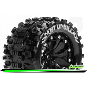 Louise Louise RC - MT-UPHILL - 1-10 Monster Truck Tire Set - Mounted - Sport - Black 2.8 Wheels - Hex 12mm - L-T3204SBH