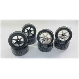 Absima 1:10 Buggy Wheel Set 6-Spoke/Street front black (2) 2500018