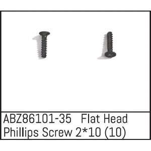 Absima Flat Head Phillips Screw 2*10 - Mini AMT (10) ABZ86101-35