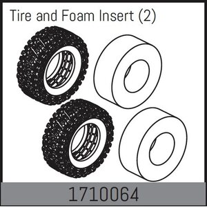 Absima Tire and Foam Insert (2) 1710064