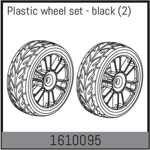 Absima Plastic wheel set - black (2) 1610095
