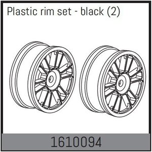 Absima Plastic rim set - black (2) 1610094