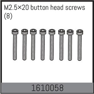 Absima M2.5×20 button head screws (8) 1610058