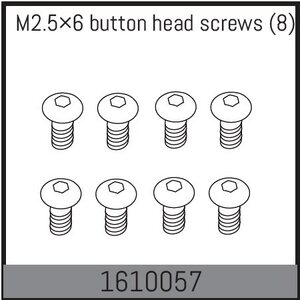 Absima M2.5×6 button head screws (8) 1610057