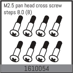 Absima M2.5 pan head cross screw steps 8.0 (8) 1610054