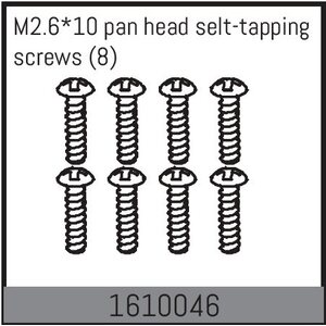 Absima M2.6*10 pan head selt-tapping screws (8) 1610046