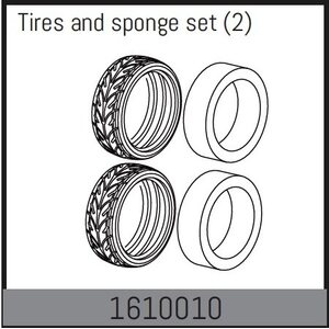 Absima Tires and sponge set (2) 1610010