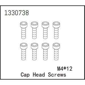 Absima Cap Head Screws M4*12 (8) - BronX 1330738