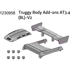 Absima Truggy Body Add-ons AT3.4(BL)-V2 1230958
