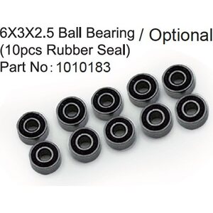 Absima 6X3X2.5 Ball Bearing ( 10pcs Rubber Seal ) 1010183