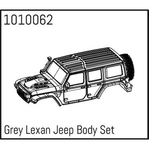 Absima Grey Lexan Wrangler Body Set 1010062
