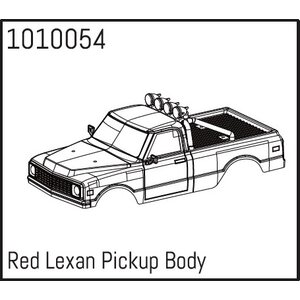Absima Red Lexan Pickup Body 1010054