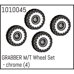 Absima GRABBER M/T Wheel Set - chrome (4) 1010045