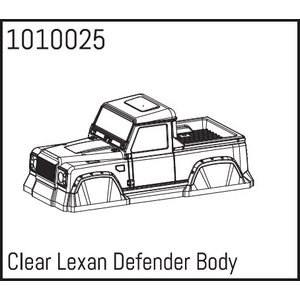 Absima Clear Lexan Defender Body  1010025