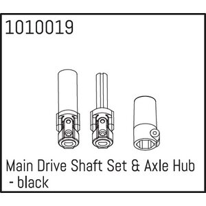 Absima Main Drive Shaft Set & Axle Hub - black 1010019