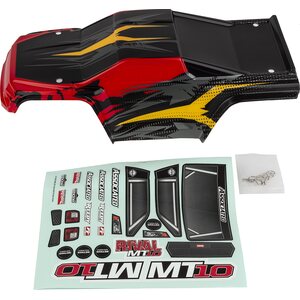 Team Associated 25830 Rival Mt10 Body V2, Red/Yellow