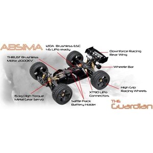 Absima 1:8 Stunt Truck Guardian white 4S RTR LiPo Paketti