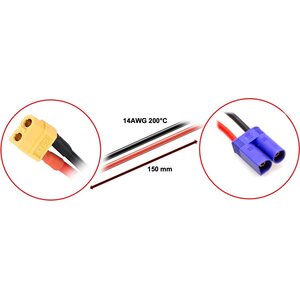 Absima Charging Cable XT60 to EC5 15cm