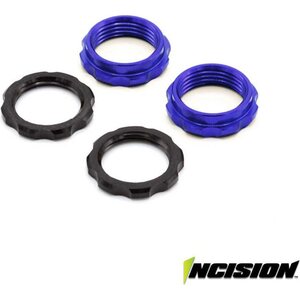 Vanquish S8E Machined Spring Collars Blue IRC00519