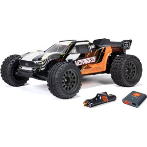 ARRMA RC 1/10 VORTEKS MEGA 550 2WD Stadium Truck RTR with Battery & Charger, Orange