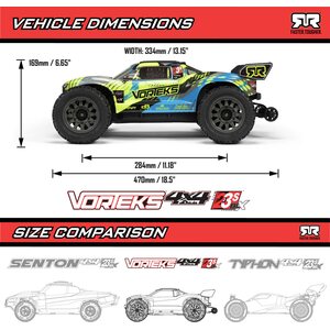 ARRMA RC Vorteks 4X4 223S Blx Brushless 1/10Th 4Wd Stadium Truck