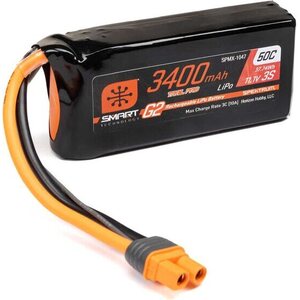 Spektrum 11.1V 3400mAh 3S 50C Smart G2 Trail Pro LiPo Battery: IC3