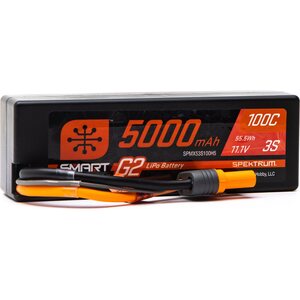 Spektrum SPMX53S100H5 5000mAh 3S 11.1V Smart G2 Hard Case LiPo 100C IC5