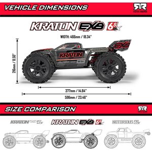 ARRMA RC 1/8 KRATON 6S EXB 4X4 RTR BRUSHLESS SPEED TRUCK, BLACK