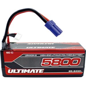 Ultimate Racing ULTIMATE 14.8v. 5800 mAh 60C LiPo BATTERY STICK HC PACK EC5