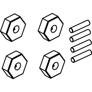 Absima Wheel Hex Nuts & Pins (4)