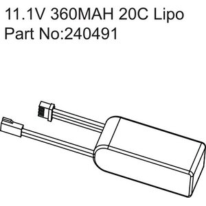 Absima 11.1V 360MAH 20C Lipo 240491