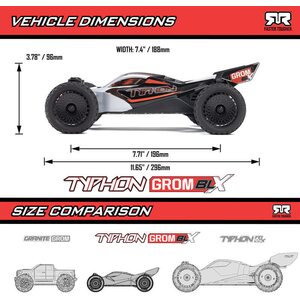 ARRMA RC 1/14 TYPHON GROM 223S DSC 4X4 PAREMMALLA AKULLA JA LATURILLA
