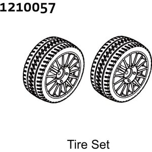 Absima Pre-glued Tire Set - Rally (2) 1210057