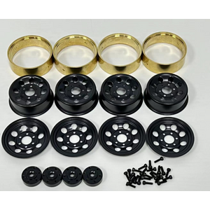 Absima 1.2"" Steel Bead Lock Wheels - black (4)
