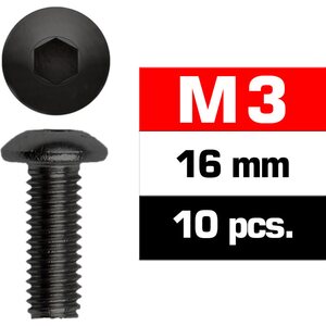 Ultimate Racing M3x16mm BUTTON HEAD SCREWS (10pcs.)