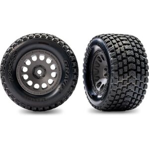 Traxxas Tires & Wheels Gravix / Mini XRT Gray Rear (2)