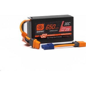 Spektrum 7.4V 650mAh 2S Smart G2 Hardcase 30C LiPo: IC2