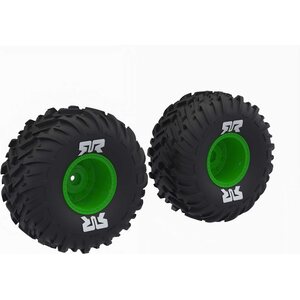 ARRMA RC dBoots Cut Chevron MT Tire Set Glued, Green