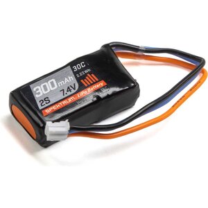 Spektrum SPMX3002S30 300mAh 2S 7.4V 30C LiPo Battery; PH Connector