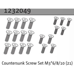 Absima Countersunk Screw Set M3*6/8/10 (21)